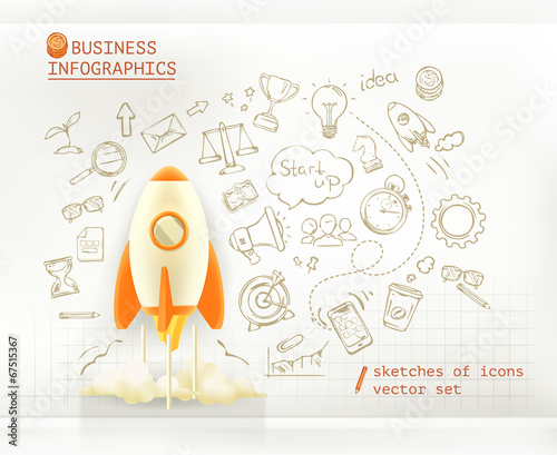 Vector: Business infographics, start up vector set Business infographics, start up vector set