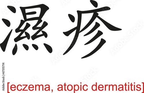 Vector: Chinese Sign for eczema, atopic dermatitis Chinese Sign for eczema, atopic dermatitis