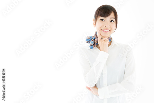 Photo: portrait of asian businesswoman on white background portrait of asian businesswoman on white background