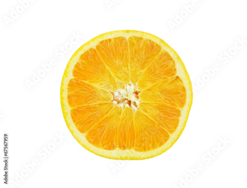 Photo: slice of orange fruit isolated slice of orange fruit isolated