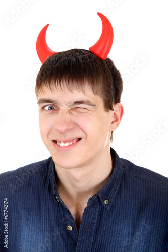 Photo: Teenager with Devil Horns Teenager with Devil Horns
