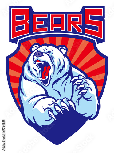 Vector: roaring polar bear mascot roaring polar bear mascot