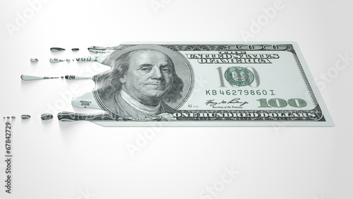 Photo: US Dollar Melting Dripping Banknote US Dollar Melting Dripping Banknote