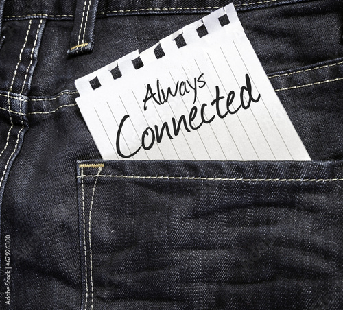Photo: Always Connected written on a peace of paper Always Connected written on a peace of paper