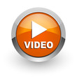 video orange glossy web icon