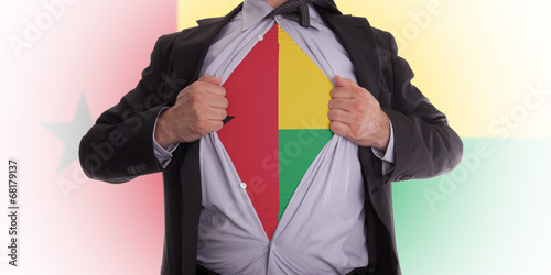 Photo: Businessman with Guinea-Bissau flag t-shirt Businessman with Guinea-Bissau flag t-shirt