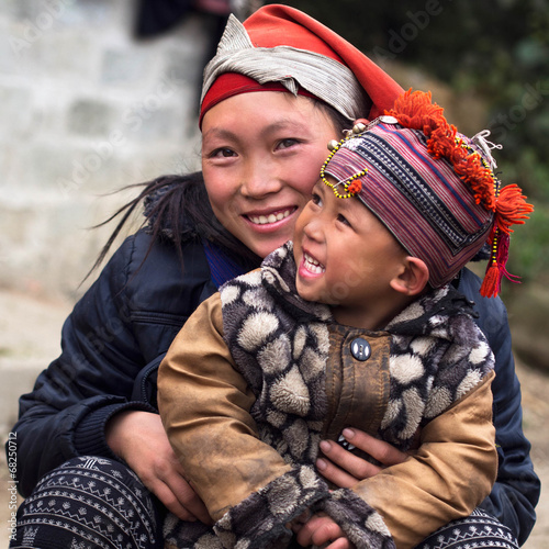 Photo: Happy Hmong Woman and Child, Sapa, Vietnam Happy Hmong Woman and Child, Sapa, Vietnam