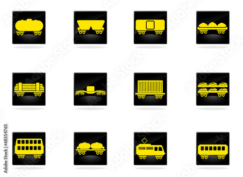 Vector: rail-freight traffic icons rail-freight traffic icons