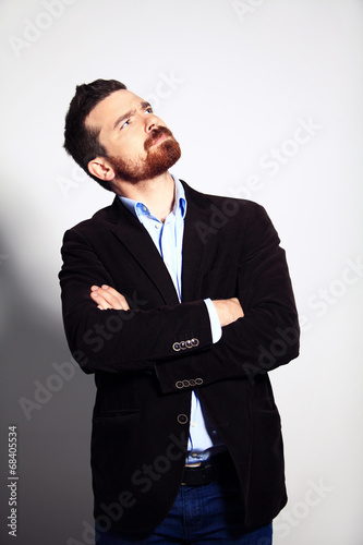 Photo: Thinking man isolated Thinking man isolated