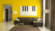 Part 1 of interior with yellow walls Part 1 of interior with yellow walls