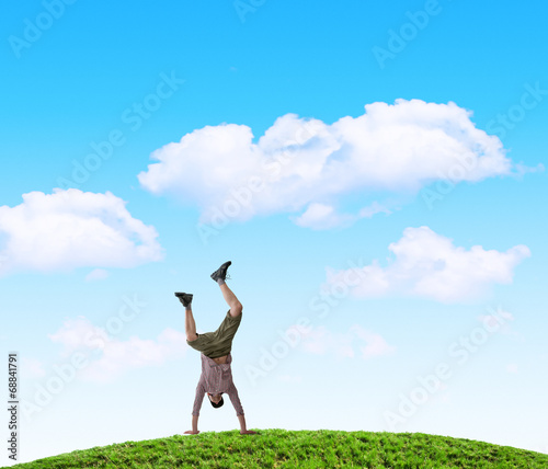 Photo: funny exercising outdoors funny exercising outdoors