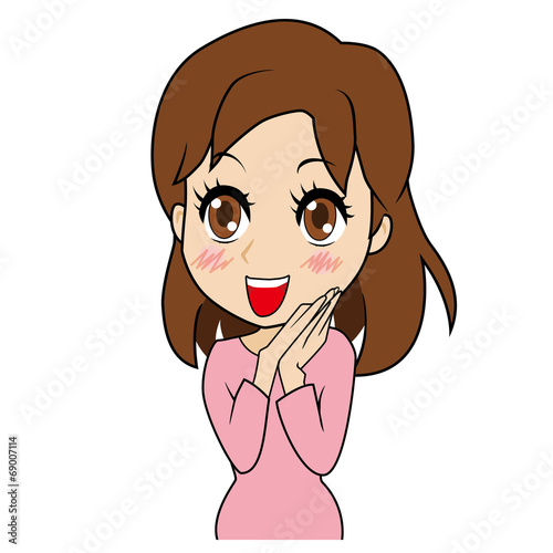 喜ぶ若い<em>女性</em> by <em>深泽</em>カラス, Royalty free vect