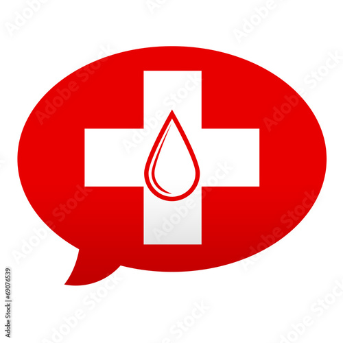 Illustration: Etiqueta tipo app roja comentario simbolo donacion de sangre Etiqueta tipo app roja comentario simbolo donacion de sangre