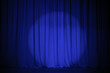 theatre blue curtain with light spot theatre blue curtain with light spot