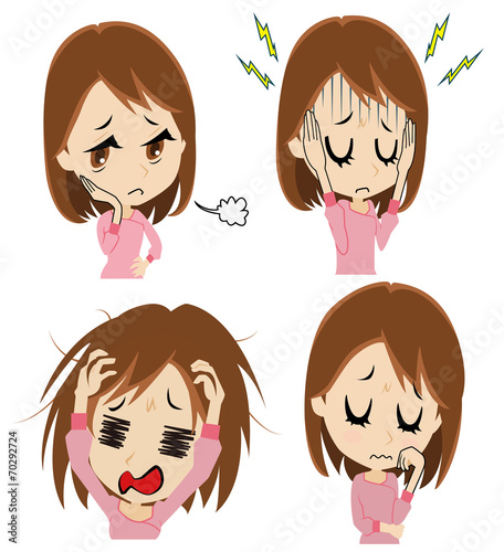 若い<em>女性</em>の困り颜セット by <em>深泽</em>カラス, Roya