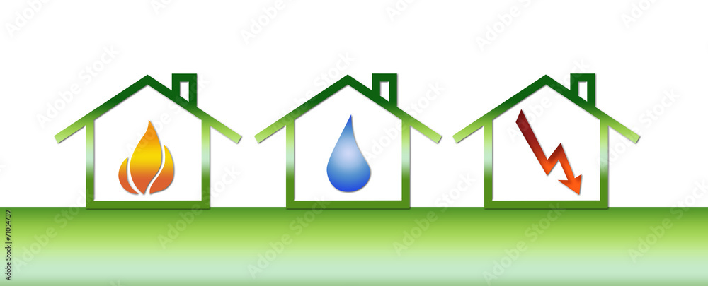 Gas/Wasser/Strom - Symbole