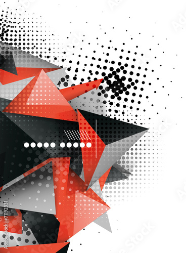 Naklejka dekoracyjna Geometric triangle 3d design, abstract background