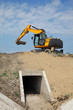 Agriculture, irrigation channel construction site in field Agriculture, irrigation channel construction site in field