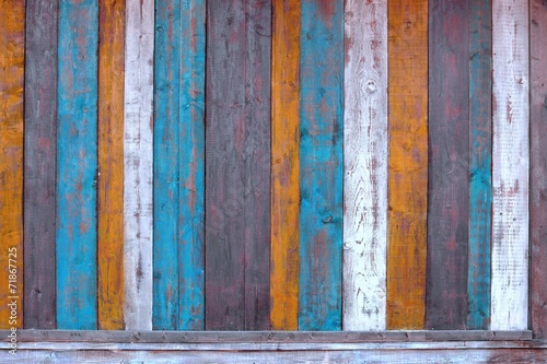 Fototapeta Colorful Wooden Plank Panel