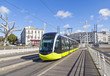Yellow tram an the street of Brest, France Yellow tram an the street of Brest, France