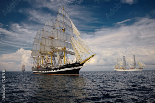 Fototapeta Sailing vessel. Collection of ships and yachts