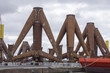 Tripoden im Übersehhafen Bremerhaven, Deutschland Tripoden im Übersehhafen Bremerhaven, Deutschland