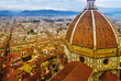 Rooftop view of medieval Duomo cathedral in Florence Rooftop view of medieval Duomo cathedral in Florence