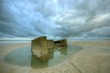 Remains of bunker in the beach Remains of bunker in the beach