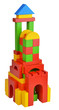 Tower with natural colored toy blocks Tower with natural colored toy blocks