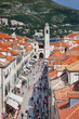 View on Stradun and the Bell tower from old city walls View on Stradun and the Bell tower from old city walls