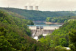 Nuclear power plant Dukovany and dam in Czech Republic Europe Nuclear power plant Dukovany and dam in Czech Republic Europe