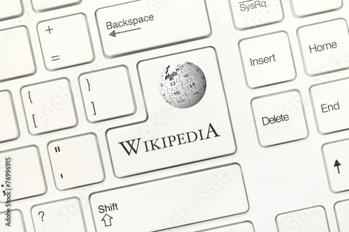 White conceptual keyboard - Wikipedia (key with logotype)
