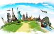 Travel the world monument concept Travel the world monument concept