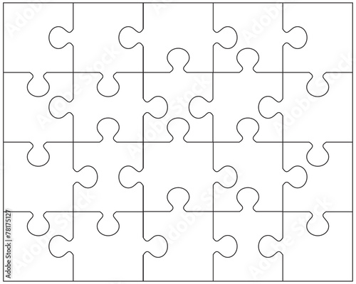 Vector illustration of white puzzle