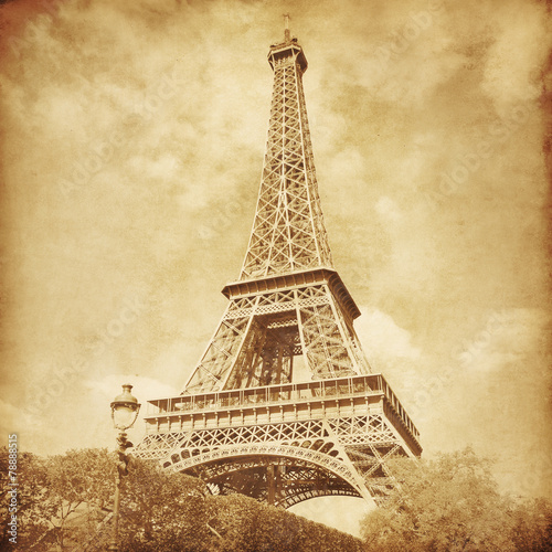 Fototapeta Old style photo of Eiffel Tower.Paris.