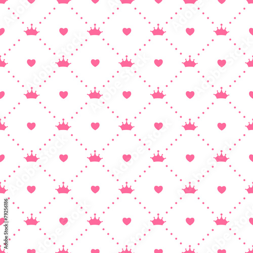 Princess Seamless Pattern Background Vector Illustration