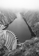 Landscape with river, cliffs and a dam in Spain Landscape with river, cliffs and a dam in Spain