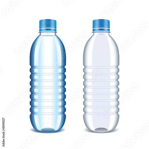 Plastic bottle for water isolated on white vector
