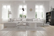 Modernes geräumiges Wohnzimmer im skandinavischen Design Modernes geräumiges Wohnzimmer im skandinavischen Design