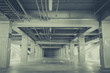Empty space of underground car parking at night time Empty space of underground car parking at night time