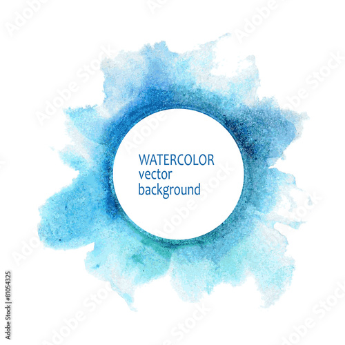 Watercolor circle hand paint on white background