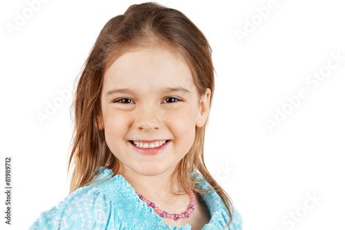Little blond girl smiling - 81989712