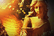 golden angel in the sunlight (antique statue) golden angel in the sunlight (antique statue)