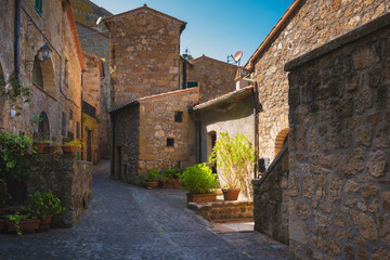 Corners of Tuscan medieval towns in Italy