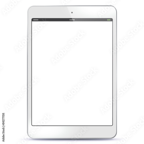 White Tablet PC Vector illustration with blank screen. EPS10.