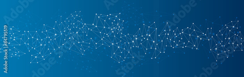Blue social network background.