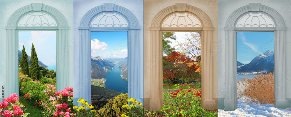 Collage Vier Jahreszeiten 7 - mediterrane Landschaft, Achenseebl