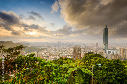 Taipei, Taiwan Skyline from Elephant Mountain