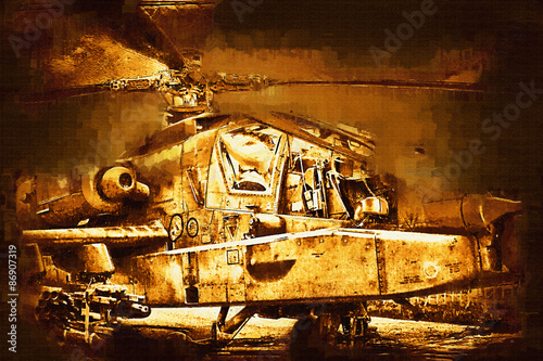 Military helicopter painting
