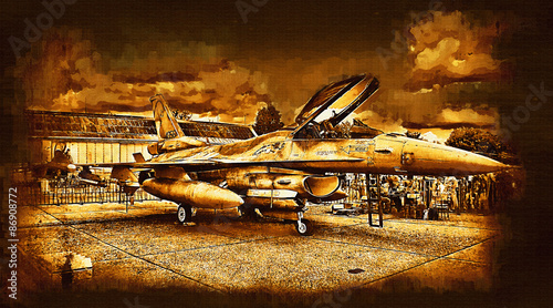  Military airplane speed painting